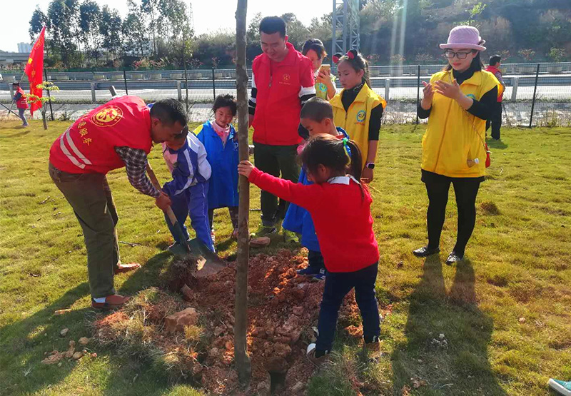 6686体育网页登录志愿者在植树中